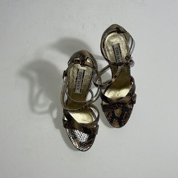 EMY MACK FAUX SNAKE SKIN HEELS/SANDAL SIZE 7 - Picture 4 of 4